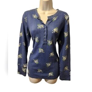 Aerie Thermal Floral Long Sleeve Top Size Large